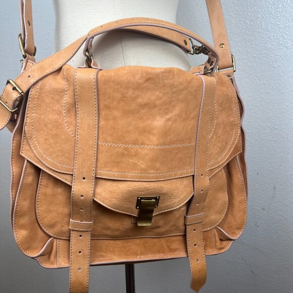 PROENZA SCHOULER "PS1 Large" satchel in a Tan leather Crossbody Strap - Picture 2 of 15